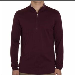 Left Coast Tee Quarter Zip Brown Sweater Shirt NEW